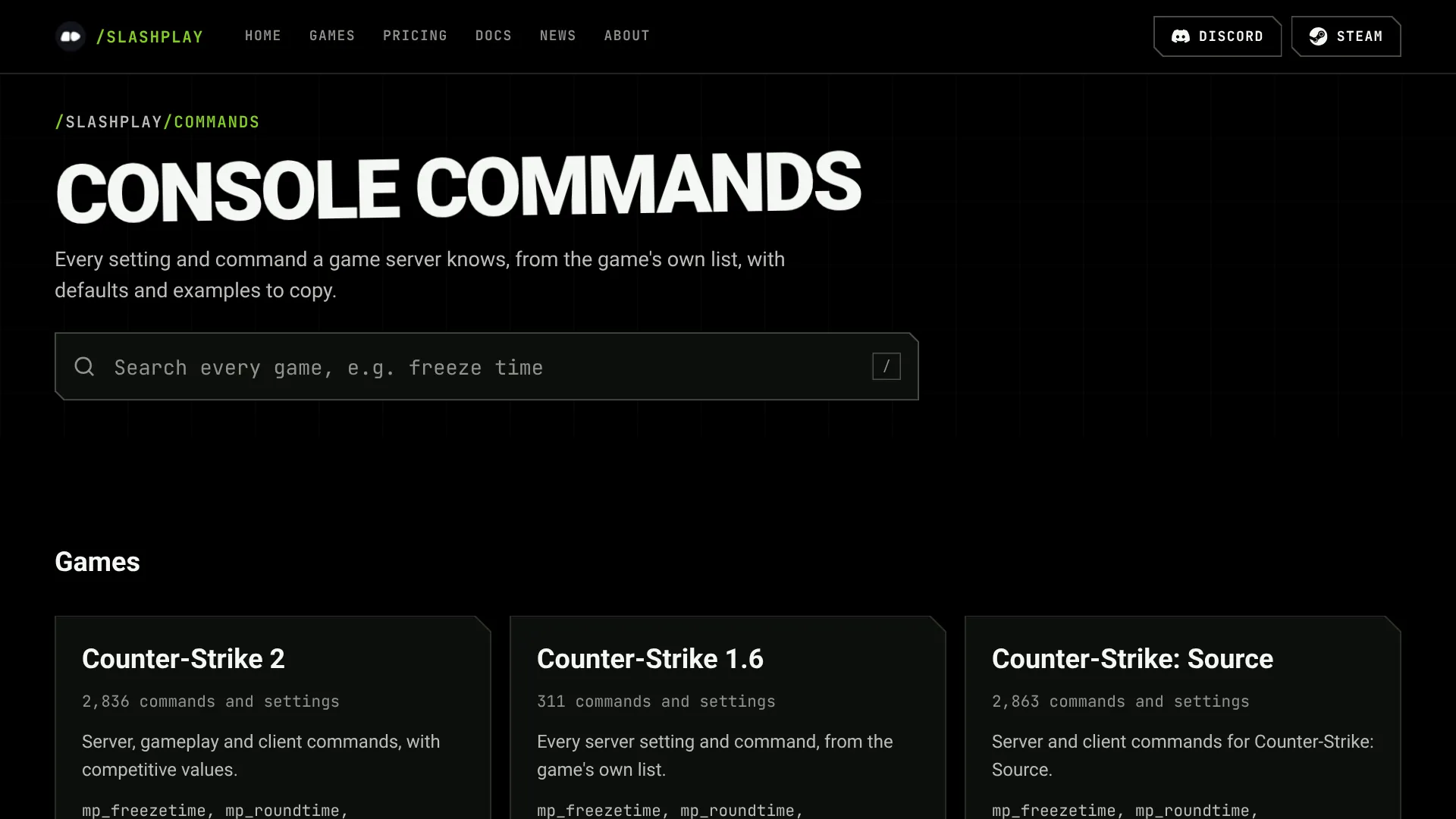 Every Console Command for CS2, Minecraft and 7 More Games, in One Searchable List