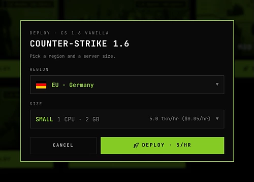 The Counter-Strike 1.6 deploy window