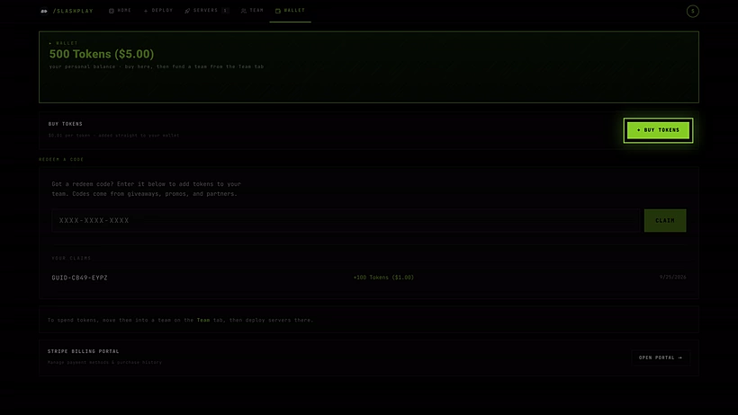 The Wallet tab