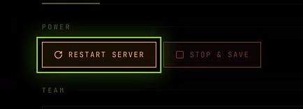 Restart server under Power on the General tab